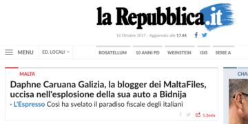 La morte di Daphne Caruana Galizia: le reazioni della stampa italiana