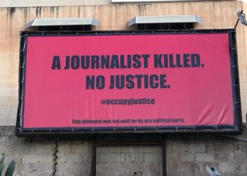 Striscioni per ricordare Daphne Caruana Galizia a quattro mesi dall’uccisione