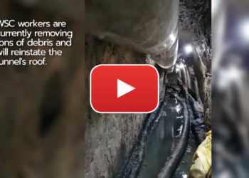 Tecnici della WSC al lavoro in un tunnel 23 metri sotto terra [video]