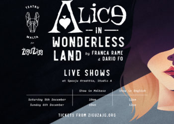 Il monologo “Alice nel paese senza meraviglie” presso Spazju Kreattiv il 5 e 6 dicembre