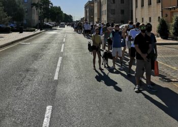 Sole e attese lunghe: in centinaia in fila per farsi vaccinare