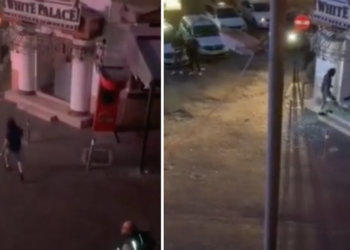 Follia a Paceville, uomo manda in frantumi vetrata di un locale