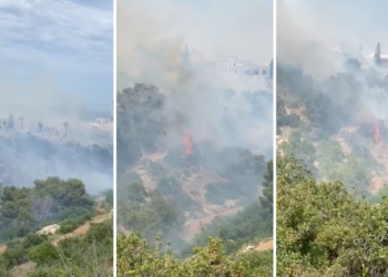Incendio nella Għomor Valley, fumo avvolge anche le località limitrofe, traffico chiuso nell’area