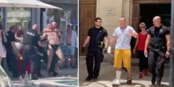 Ricercato per aggressione ferisce 4 poliziotti durante l’arresto in piscina; «eccessivo uso della forza» secondo i legali