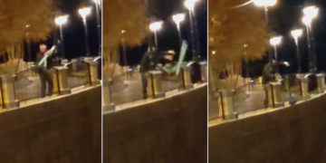 Getta monopattino dal parapetto di Balluta, il video fa il giro della rete