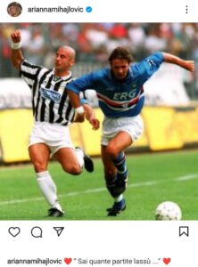 Arianna Mihajlovic e il suo saluto a Gianluca Vialli - @Arianna Mihajlovic su Instagram