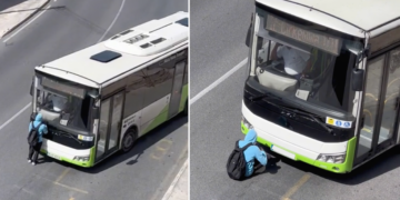 Non fa in tempo a salire sull’autobus della Tallinja così decide di fermarlo