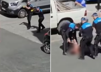 Individuo fermato in strada con scariche di taser dalla polizia