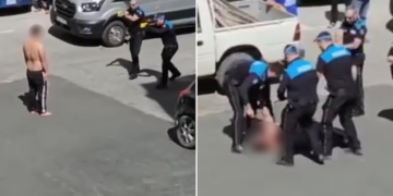 Individuo fermato in strada con scariche di taser dalla polizia