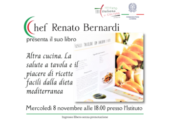 All’Istituto italiano di Cultura si parlerà di salute a tavola con lo Chef Renato Bernardi e il suo libro “Altra cucina”