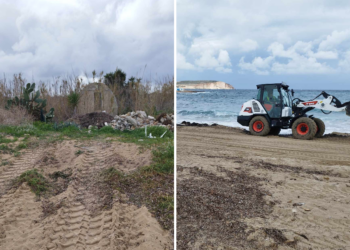Escavatori avvistati sulla spiaggia di Armier Bay, Ministero interviene: «Sono solo lavori di pulizia ordinari»
