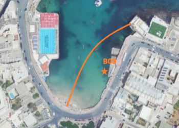 Acque contaminate a Balluta Bay, bagni sconsigliati in un tratto di costa