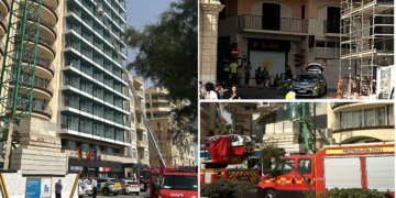 Incendio al Preluna Hotel di Sliema, evacuati gli ospiti
