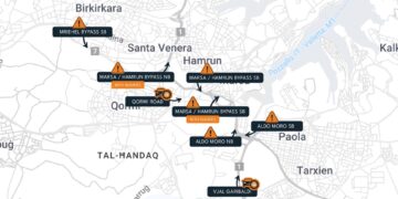 Lunedì di passione per gli automobilisti: nove incidenti in cinque ore sul bypass Marsa-Hamrun