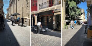 Valletta: strada occupata, l’ambulanza non passa. Rimossi tavolini e sedie da Triq Santa Lucija