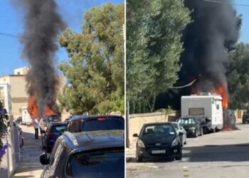 Incendio a St. Julian’s, tre veicoli avvolti dalle fiamme
