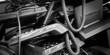 rifiuti elettronici, telefoni vecchi, apparecchiature, spazzatura elettronica