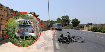 Marsascala, muore ciclista 67enne travolto da un incidente fra due veicoli