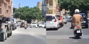 Turista tedesco “pizzicato” in moto completamente nudo per le strade di Pietà: scatta la multa