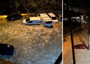 Maltempo a Malta: strade allagate e auto sommerse a Xlendi
