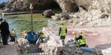 Ghar Lapsi, avanti con i lavori di ripristino dopo la tempesta