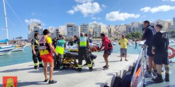 Soccorso in mare al largo di Bahar ic-Caghaq, ferito un membro dell’equipaggio di uno yacht